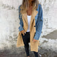 Trench mi-long avec surpiqûres en jean denim✨
