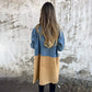Trench mi-long avec surpiqûres en jean denim✨