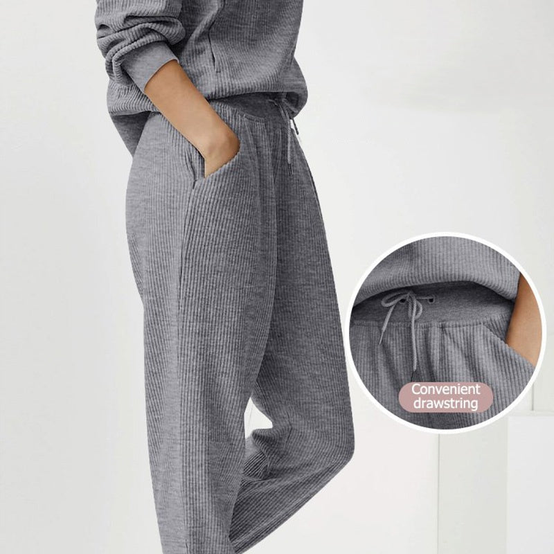 Femmes 2 pins Sweatshirts SetManchons longs Half Zip Pull Sweatshirt