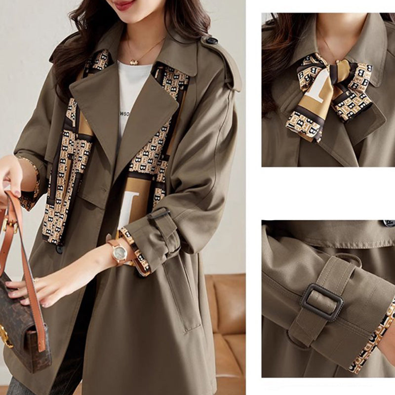 🔥 49% OFF !!🔥Trench-coat mi-long amincissant à revers pour femmes💝ACHETEZ 2- LIVRAISON GRATUITE
