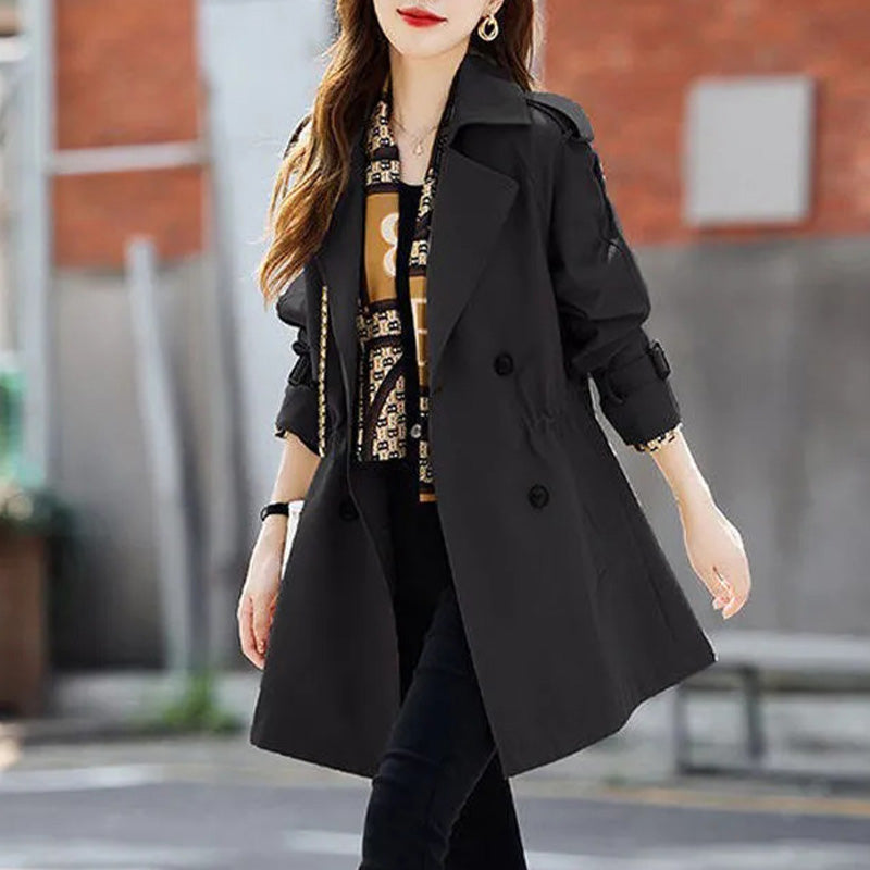 🔥 49% OFF !!🔥Trench-coat mi-long amincissant à revers pour femmes💝ACHETEZ 2- LIVRAISON GRATUITE