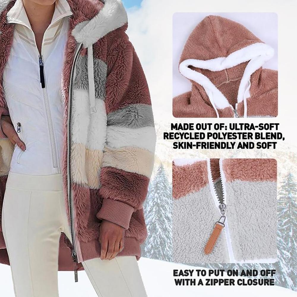 🔥2026 Nouvelle veste ample en peluche avec capuche pour l'automne et l'hiver