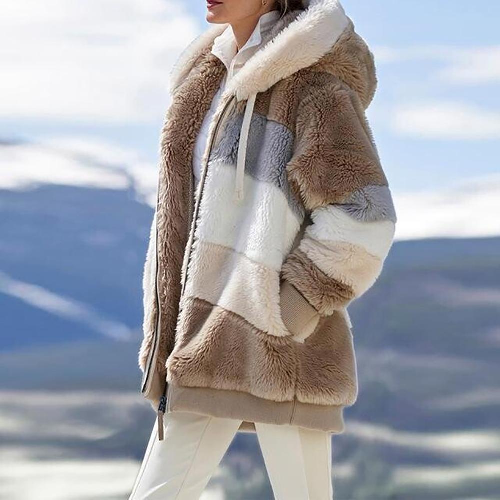 🔥2026 Nouvelle veste ample en peluche avec capuche pour l'automne et l'hiver
