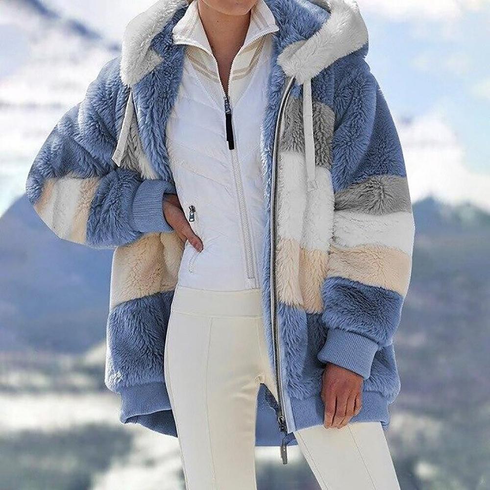 🔥2026 Nouvelle veste ample en peluche avec capuche pour l'automne et l'hiver