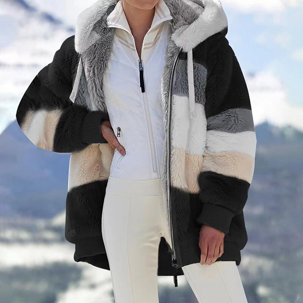 🔥2026 Nouvelle veste ample en peluche avec capuche pour l'automne et l'hiver