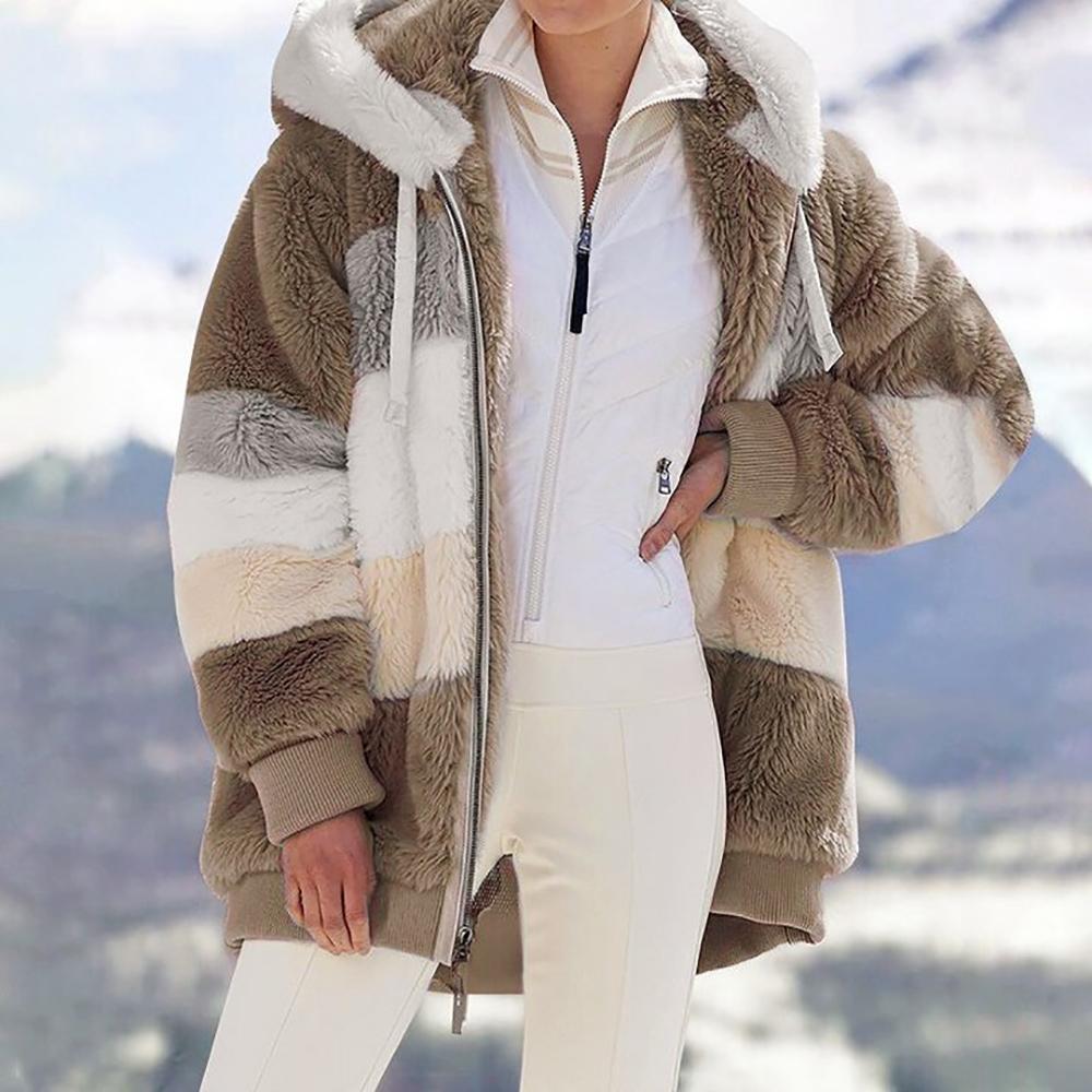 🔥2026 Nouvelle veste ample en peluche avec capuche pour l'automne et l'hiver