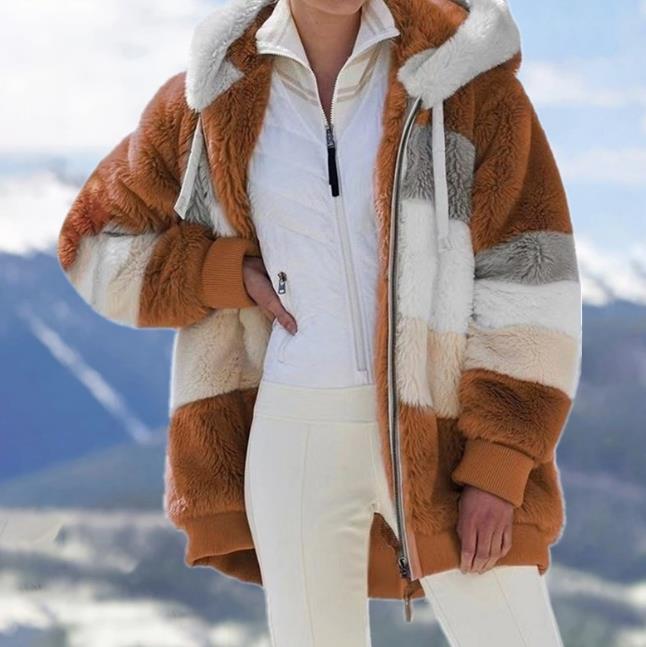 🔥2026 Nouvelle veste ample en peluche avec capuche pour l'automne et l'hiver