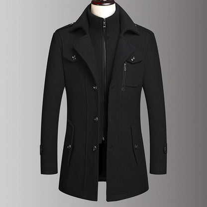 🔈45% DE RÉDUCTION!🧥MANTEAU HOMME DOUBLE COL🍂Laine Chaude Premium, Coupe Moderne pour Automne-Hiver, Style Élégant Intemporel✨
