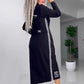 🍂Remise d'automne 50%🍂Robe boutonnée manches longues avec fente pour femme