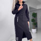 🍂Remise d'automne 50%🍂Robe boutonnée manches longues avec fente pour femme
