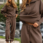 💃Unlock Style & Comfort- Top à revers avec demi-fermeture à glissière et jogging assorti