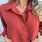 🌷Chemise boutonnée élégante de couleur unie pour femmes