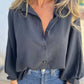 🌷Chemise boutonnée élégante de couleur unie pour femmes