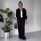 🍂Soldes d'automne 50 % DE RÉDUCTION💕Ensemble 2 pièces pour femme : haut à revers zippé et pantalon
