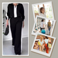 🍂Soldes d'automne 50 % DE RÉDUCTION💕Ensemble 2 pièces pour femme : haut à revers zippé et pantalon
