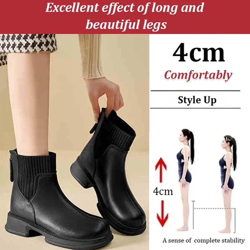 Bottines Chaussette à Talons Bas Polyvalentes pour Femme