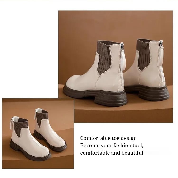 Bottines Chaussette à Talons Bas Polyvalentes pour Femme