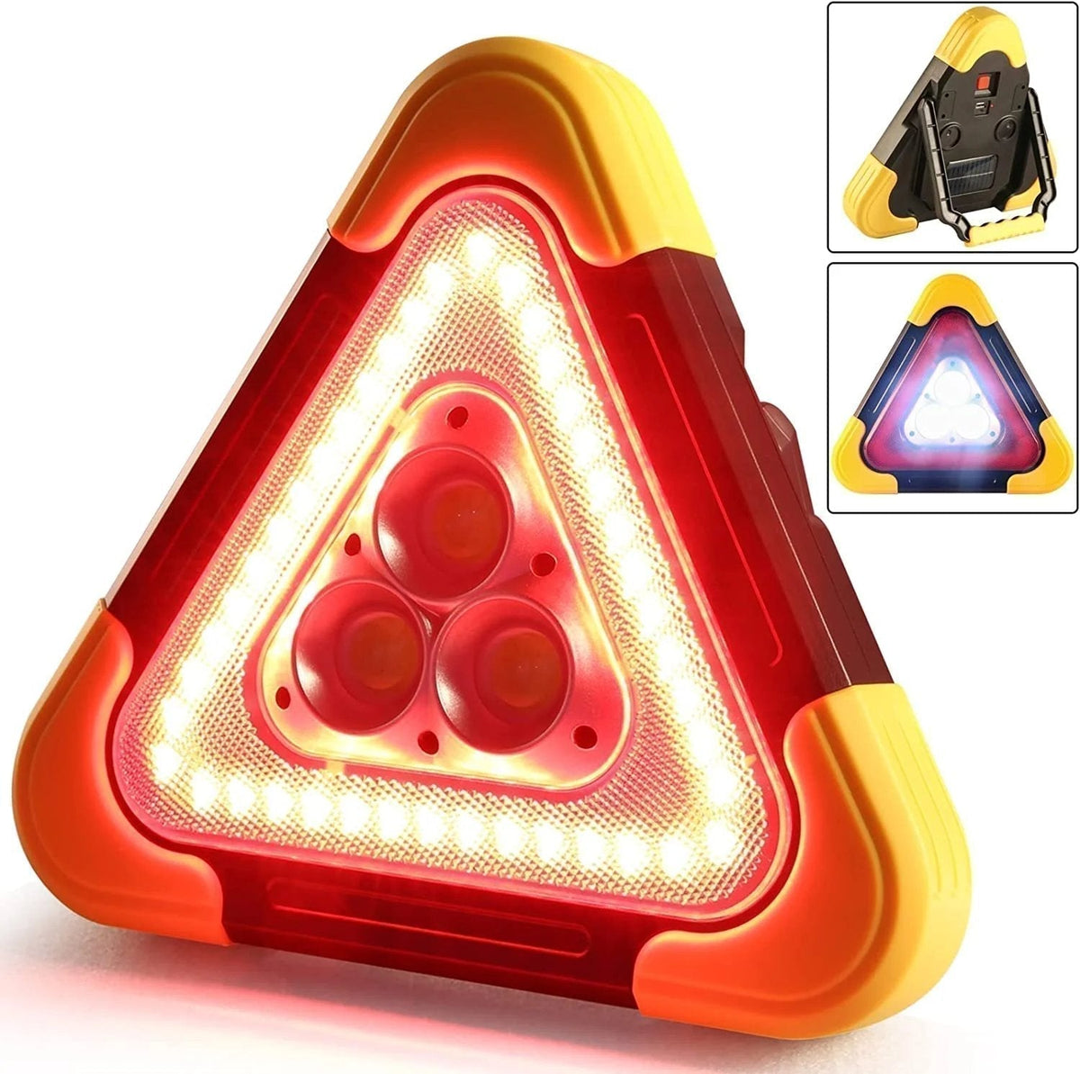 🚗Grande promotion - 50% de réduction🆘3-EN-1 Lampe de Signalisation d'Urgence Solaire Triangulaire pour le Bord de Route✨