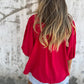 💖Vente chaude du Nouvel An💖Chemise boutonnée plissée décontractée à col rond pour femme