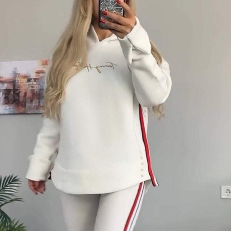 🔥2025 Nouvel Arrivage -🎉Top et pantalon à capuche décontracté à rayures et à manches longues pour femmes