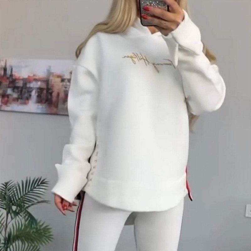 🔥2025 Nouvel Arrivage -🎉Top et pantalon à capuche décontracté à rayures et à manches longues pour femmes