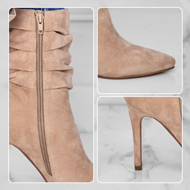 💖2025 Vente à chaud💖Bottes courtes à talons hauts et à bouts pointus pour femmes