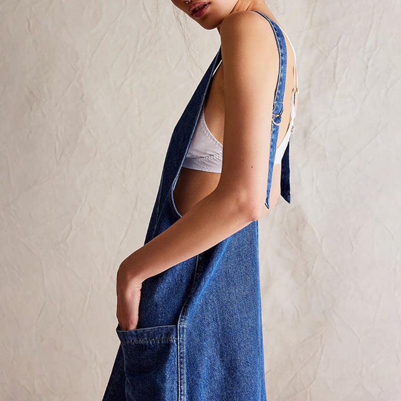 Robe de denim sans dos pour les femmes à la mode
