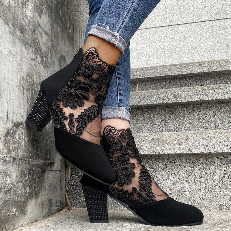 👢✨ Escarpins d’Été Élégants en Dentelle pour Femmes