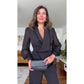 🌸Promotions de printemps🌸 Elégant Top noir perlé et pantalon à large jambe (ensemble de 2 pièces)