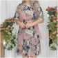 Robe mi-longue à imprimé floral pour femme