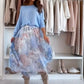 Ensemble bleu 2 pièces : haut avec nœud au dos et jupe en tulle