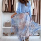 Ensemble bleu 2 pièces : haut avec nœud au dos et jupe en tulle