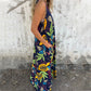 🌸 Offres spéciales printemps 💐  Robe sans manches en V à motif de feuilles pour femmes