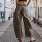 🐆Vente chaude👖 Pantalon décontracté avec imprimé léopard et poches💖