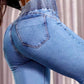 Jean Évasé Taille Haute en Stretch – Silhouette Allongée, Confort Extensible & Look Élégant Toute la Journée 👖✨