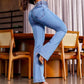 Jean Évasé Taille Haute en Stretch – Silhouette Allongée, Confort Extensible & Look Élégant Toute la Journée 👖✨