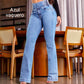 Jean Évasé Taille Haute en Stretch – Silhouette Allongée, Confort Extensible & Look Élégant Toute la Journée 👖✨