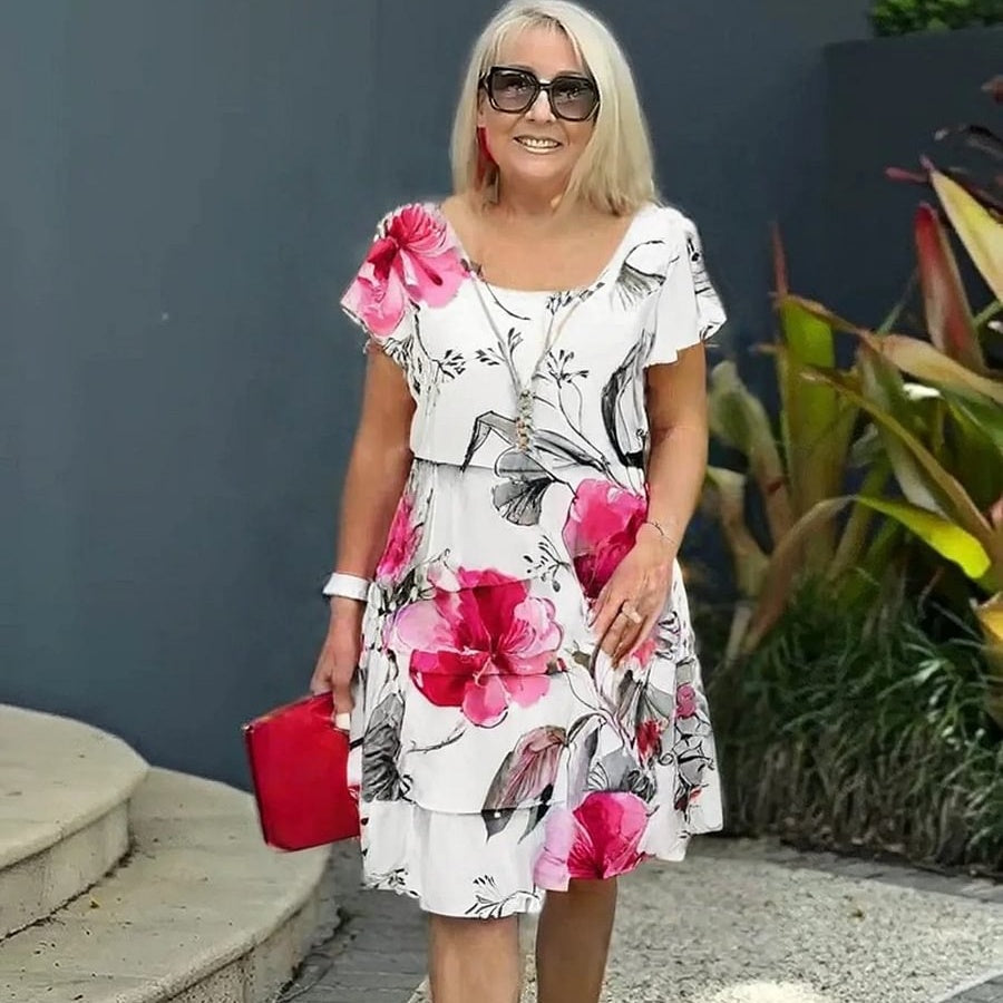 ✨️Nouveau produit✨️Robe en cascade à imprimé floral multi-végétal