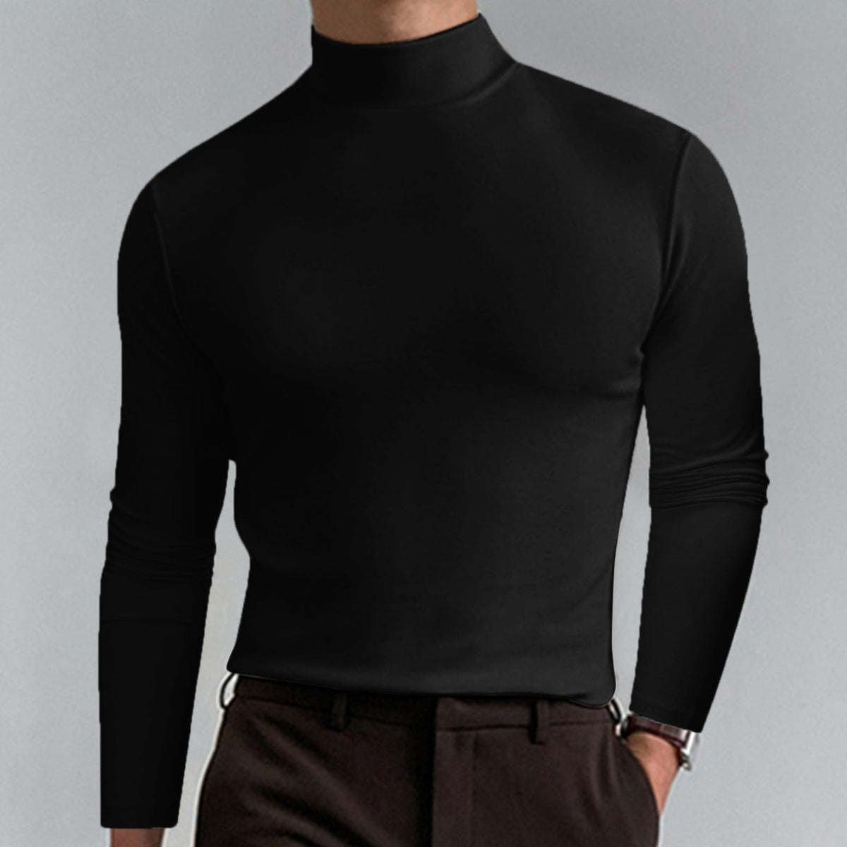 👕 50% DE RÉDUCTION ! ✨ T-shirt Homme à Col Montant - Coupe Adjustable et Tissu Respirant, Idéal pour Sport ou Quotidien 🏃‍♂️