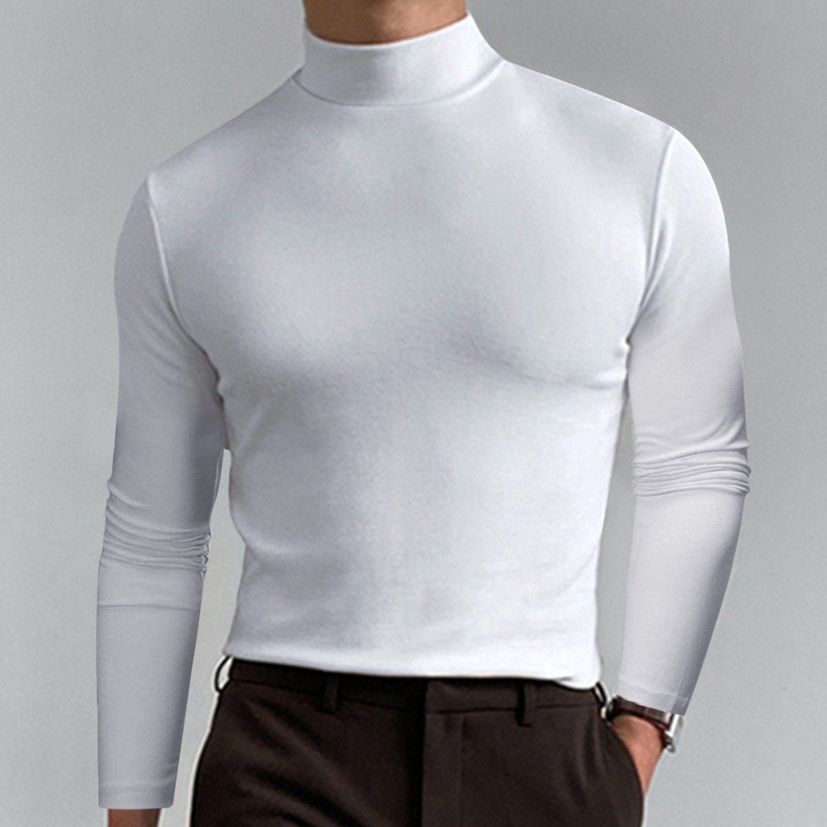 👕 50% DE RÉDUCTION ! ✨ T-shirt Homme à Col Montant - Coupe Adjustable et Tissu Respirant, Idéal pour Sport ou Quotidien 🏃‍♂️