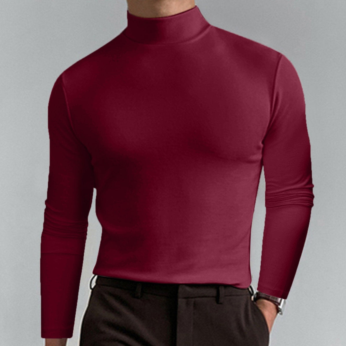 👕 50% DE RÉDUCTION ! ✨ T-shirt Homme à Col Montant - Coupe Adjustable et Tissu Respirant, Idéal pour Sport ou Quotidien 🏃‍♂️📦