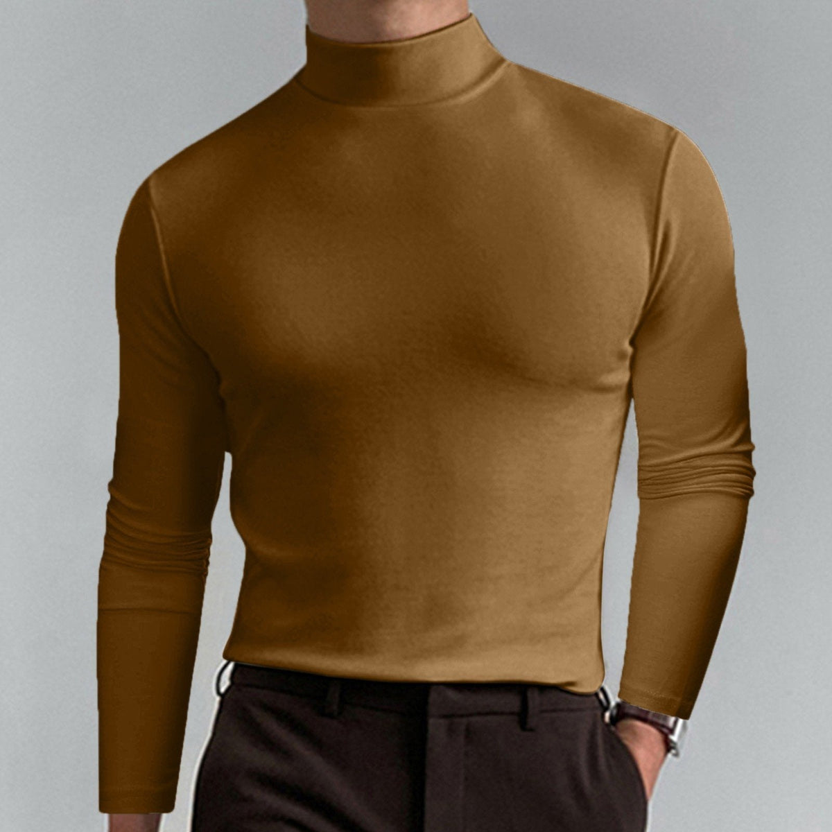 👕 50% DE RÉDUCTION ! ✨ T-shirt Homme à Col Montant - Coupe Adjustable et Tissu Respirant, Idéal pour Sport ou Quotidien 🏃‍♂️📦
