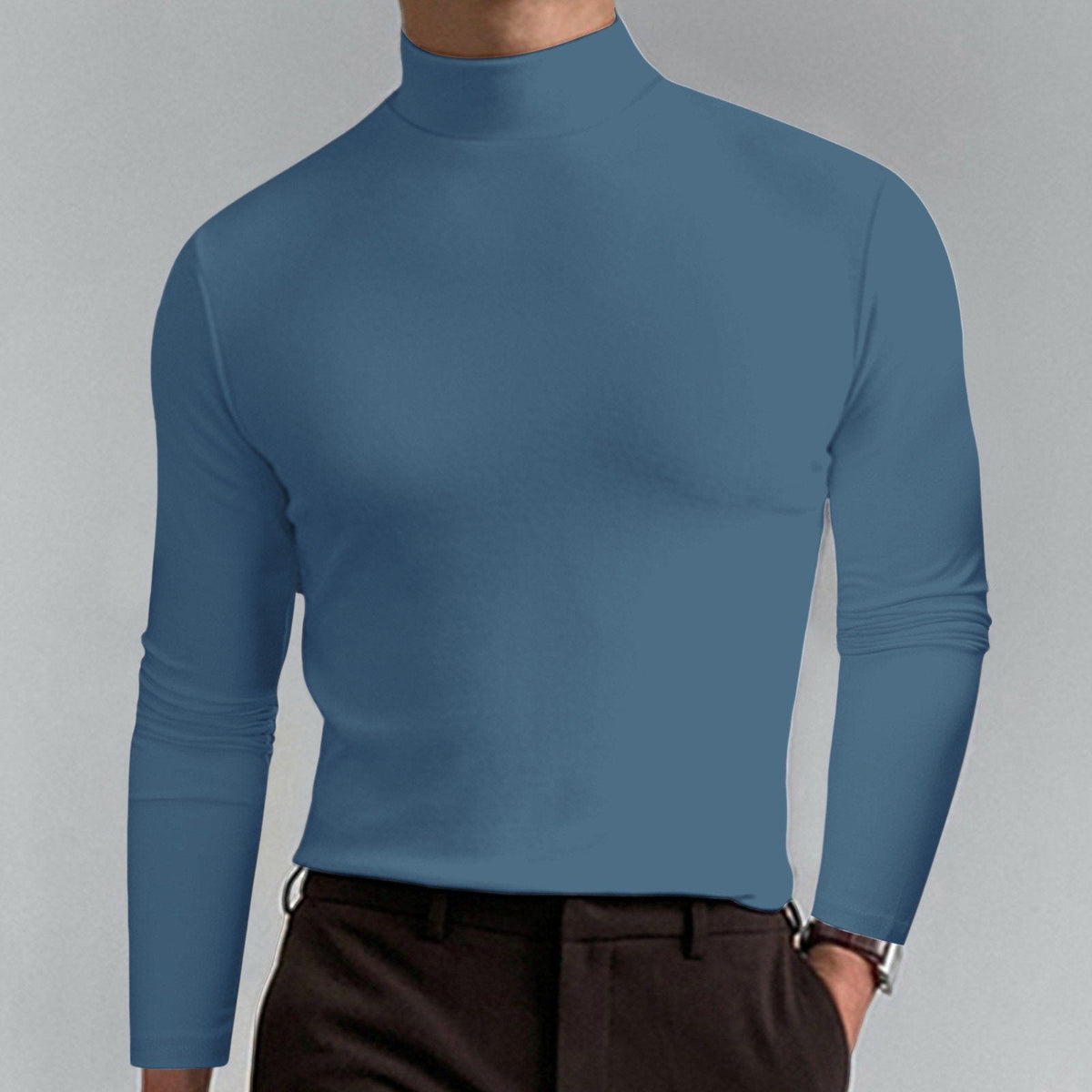 👕 50% DE RÉDUCTION ! ✨ T-shirt Homme à Col Montant - Coupe Adjustable et Tissu Respirant, Idéal pour Sport ou Quotidien 🏃‍♂️📦