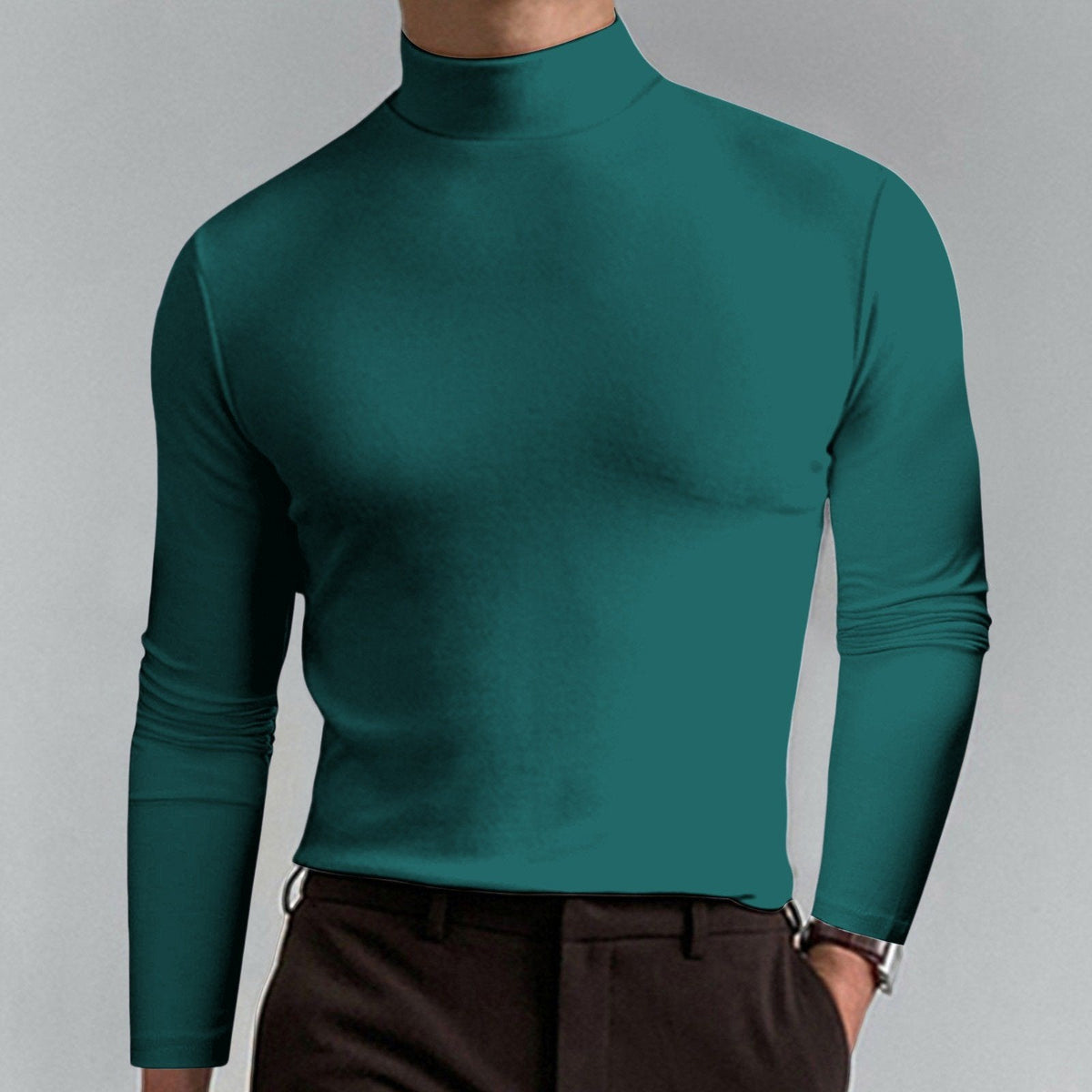 👕 50% DE RÉDUCTION ! ✨ T-shirt Homme à Col Montant - Coupe Adjustable et Tissu Respirant, Idéal pour Sport ou Quotidien 🏃‍♂️