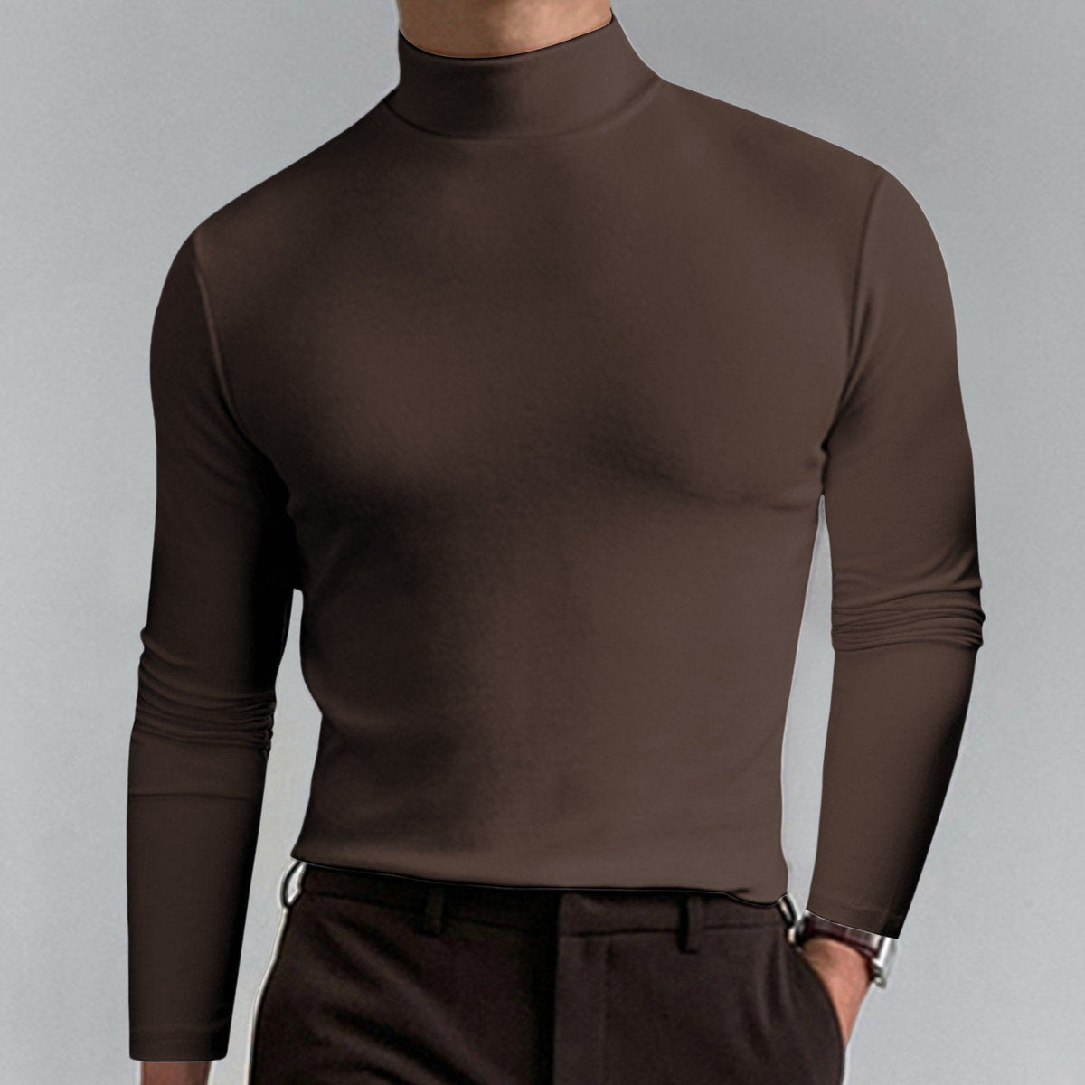 👕 50% DE RÉDUCTION ! ✨ T-shirt Homme à Col Montant - Coupe Adjustable et Tissu Respirant, Idéal pour Sport ou Quotidien 🏃‍♂️