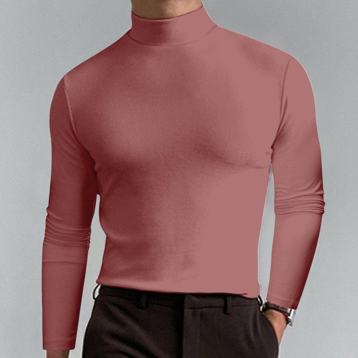 👕 50% DE RÉDUCTION ! ✨ T-shirt Homme à Col Montant - Coupe Adjustable et Tissu Respirant, Idéal pour Sport ou Quotidien 🏃‍♂️📦