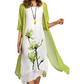 🌸Offres de printemps💐 Robe deux pièces à motif floral pour femme