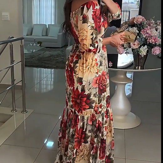 🌹 HOT SALE 49% OFF 🌹 Femme col V robe plissée imprimée florale