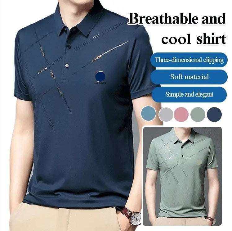 👔Chemise Homme en Tissu Technique ❄️ Fraîcheur Glacée, Respiration Optimale, Léger & Anti-Taches pour l'Été 📢