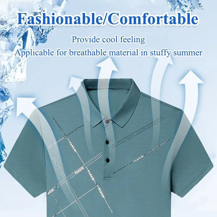 👔Chemise Homme en Tissu Technique ❄️ Fraîcheur Glacée, Respiration Optimale, Léger & Anti-Taches pour l'Été 📢